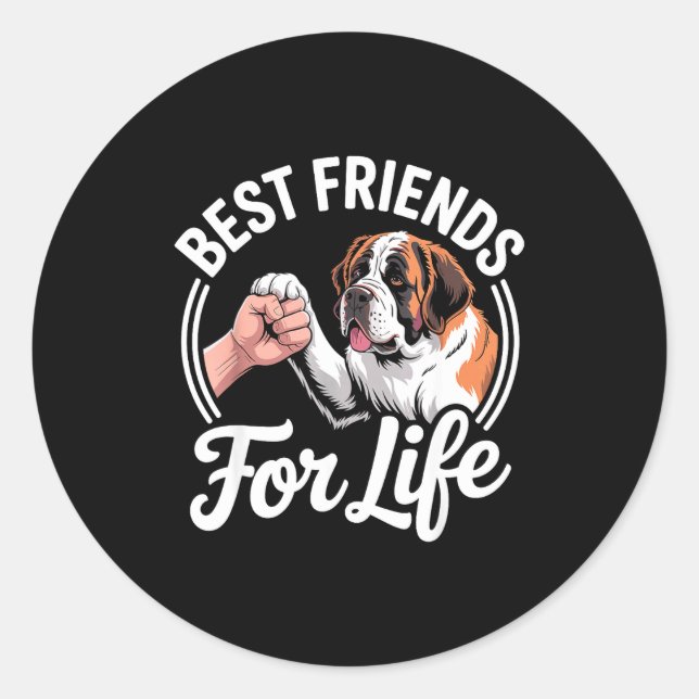 Sticker Rond Cool Saint Bernard Costume For Men Women St. Berna (Devant)