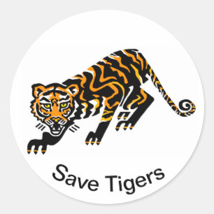 Sticker Rond Cool Save TIGERS - Conservation-Ecologie - Nature