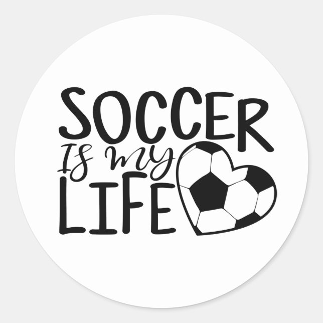 Sticker Rond cool soccer vie mot art sports (Devant)