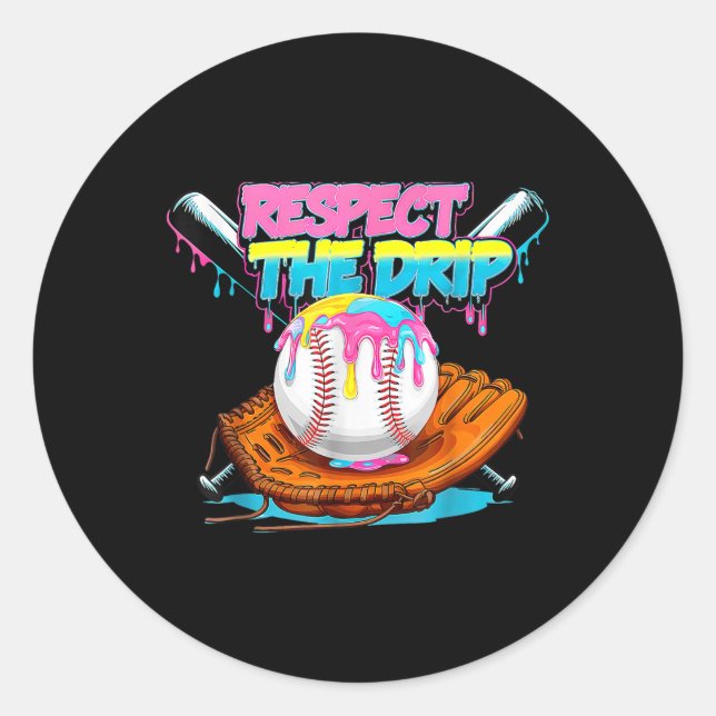 Sticker Rond Cool Sport Baseball Accueil Plate Drift Avec Des É (Devant)