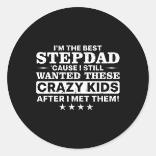 Sticker Rond Cool Stepdad For Men Père Step Papa Parenthood St