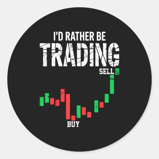 Sticker Rond Cool Stock Market Men Women Stock Trader Day Tradi (Devant)