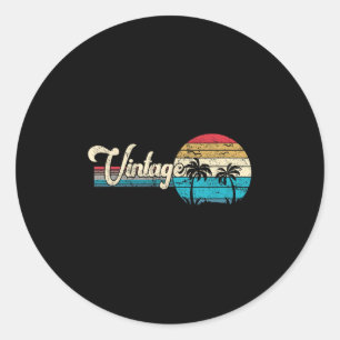 Sticker Rond Cool Summer Beach Vacances Hommes Coucher de solei