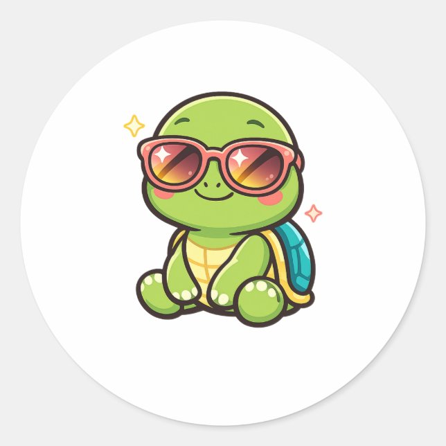 Sticker Rond Cool Sunglasses Vibes (Devant)