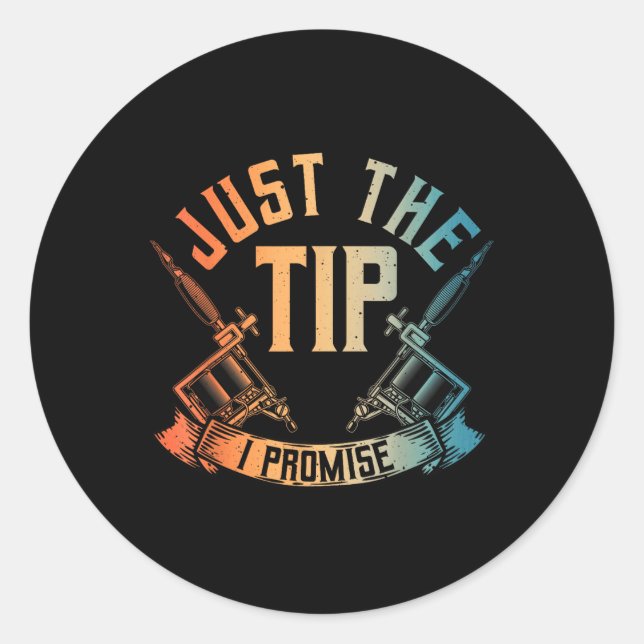 Sticker Rond Cool Tatouage Artiste Art Pour Hommes Femmes Tatou (Devant)