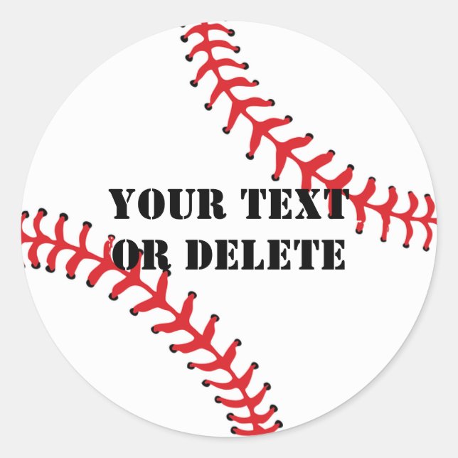 Sticker Rond Cool Texte Personnalisé Baseball Ligue Sports Ball (Devant)