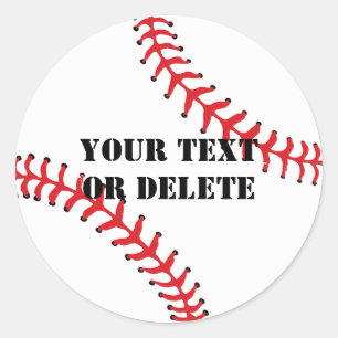 Sticker Rond Cool Texte Personnalisé Baseball Ligue Sports Ball