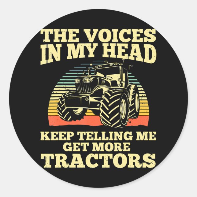 Sticker Rond Cool Tracteur Conception Pour Hommes Femmes Agricu (Devant)