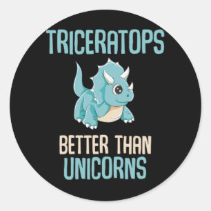 Sticker Rond Cool Tricératops Fan Dinosaur Boys