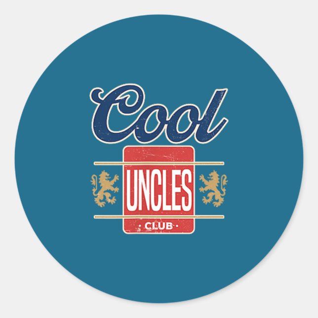 Sticker Rond Cool Uncles Club For New Uncle Father's Day Uncle  (Devant)