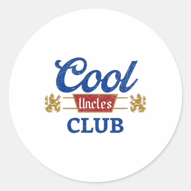 Sticker Rond Cool Uncles Club Meilleur Oncle Jamais Drôle Poche (Devant)