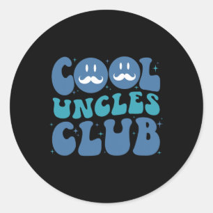 Sticker Rond Cool Uncles Club Super Retro Fête des pères Nouvea