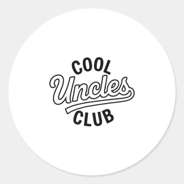 Sticker Rond Cool Uncles Club Uncle Ever Funny Cket Fathers Day (Devant)