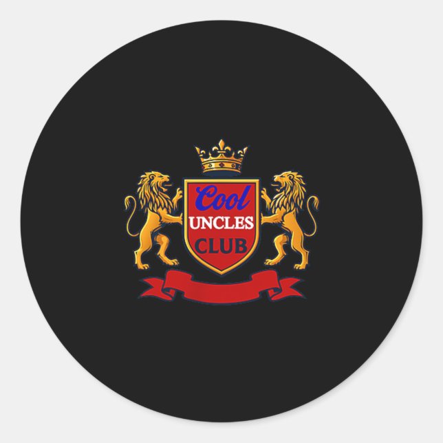 Sticker Rond Cool Uncles Club Uncle Ever Funny Cket Funny Uncle (Devant)