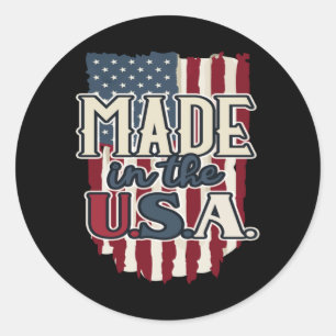 Sticker Rond Cool USA Drapeau design made in USA