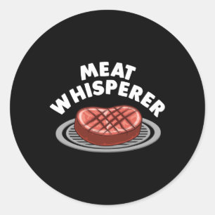 Sticker Rond Cool Viande Pour Hommes Femmes Chef Viande Griller