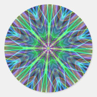 Cool Vibrant Neon Pastel Aura Mandela