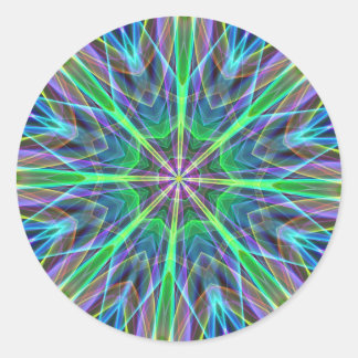 Sticker Rond Cool Vibrant Neon Pastel Aura Mandela