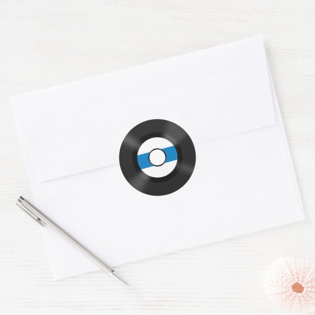 Sticker Rond Cool Vinyl enregistrement musique amusant autocoll (Enveloppe)
