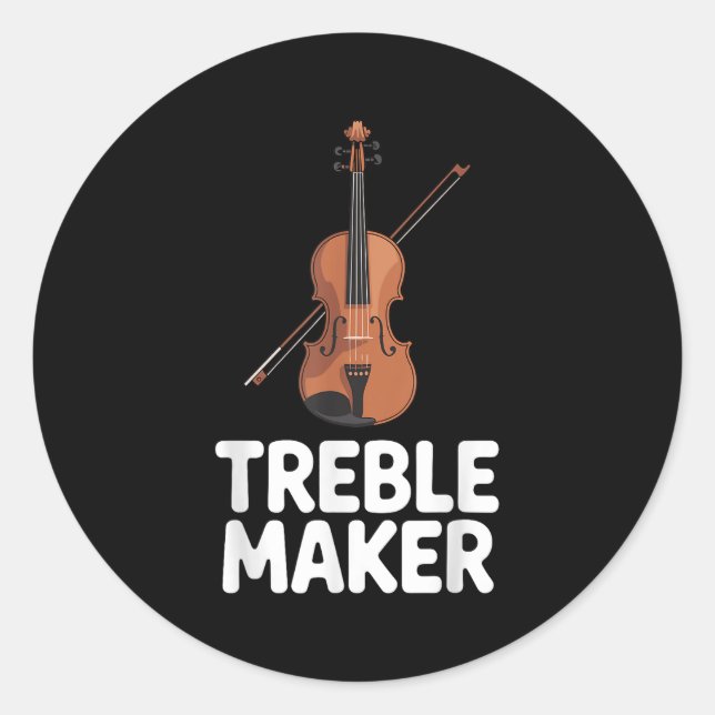 Sticker Rond Cool Violin Art For Men Women Violinist Violin Pla (Devant)