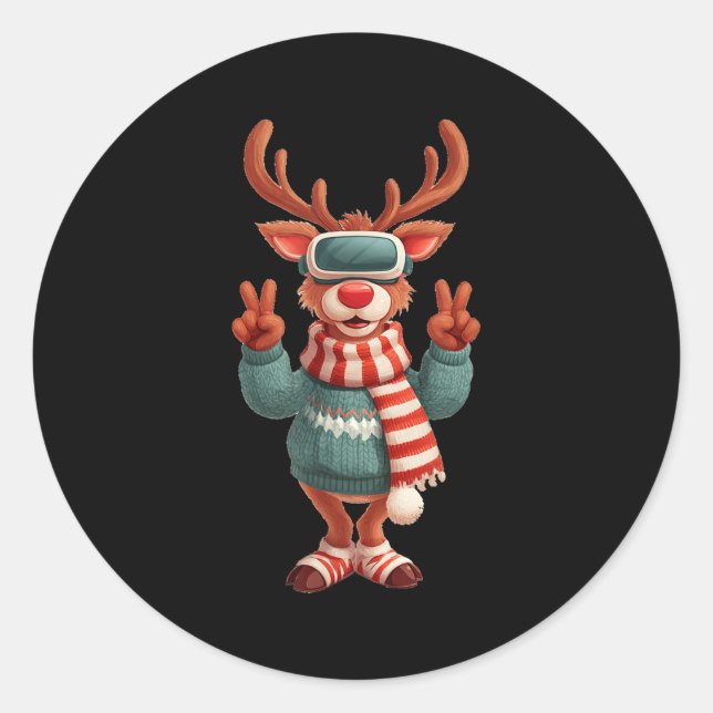 Sticker Rond Cool Virtual Reality Reindeer Costume For Adults A (Devant)