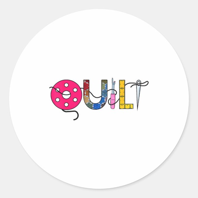 Sticker Rond Cool Womens Quilt Quilting Sewing Hobby Crafter Gi (Devant)