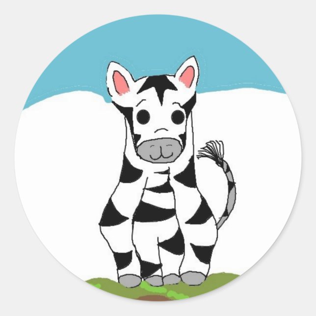 Sticker Rond Cool Zebra (Devant)