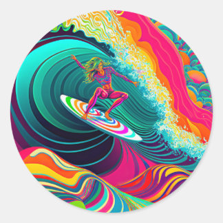 Sticker Rond Coolsurf Surf Girl - Surfgirl - Surfcamp Poster