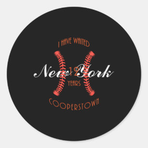 Sticker Rond Cooperstown New York Baseball 12