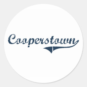 Sticker Rond Cooperstown New York Classic Design