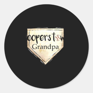 Sticker Rond Cooperstown Ny Grand-père Mignon Baseball