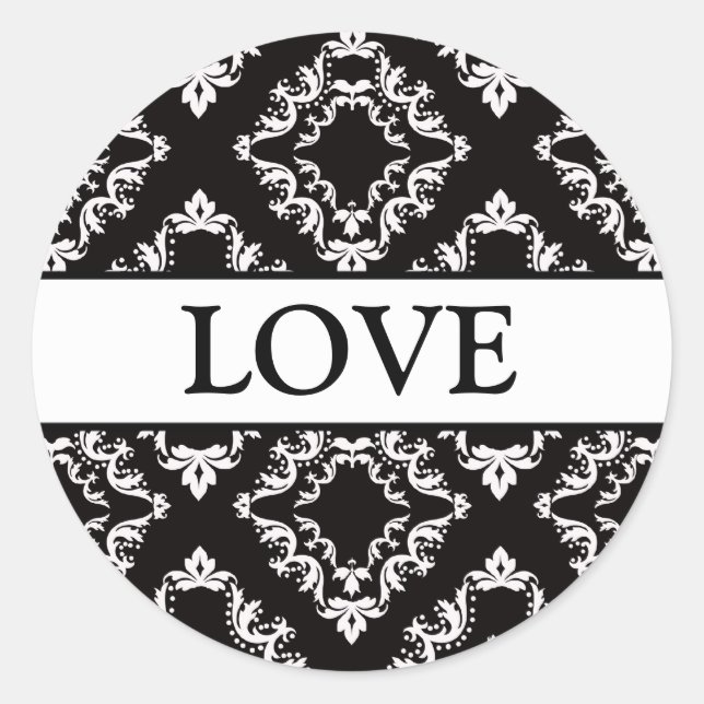 Sticker Rond Coordination des joints d'enveloppe Damas (Devant)