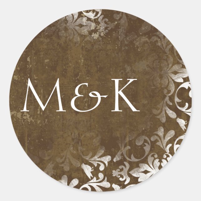 Sticker Rond Coordination des joints d'enveloppe {Espresso} (Devant)