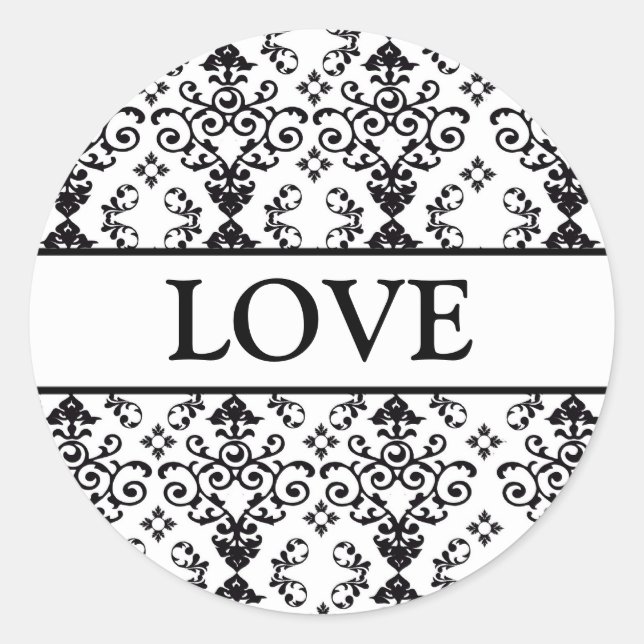 Sticker Rond Coordination des scellés d'enveloppe de Damas card (Devant)