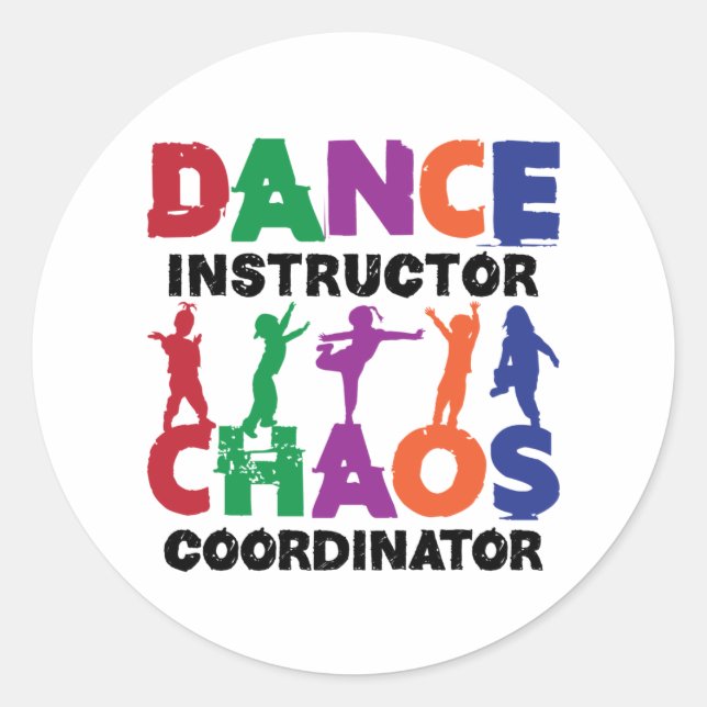 Sticker Rond Coordonnateur de l'instructeur de danse Chaos (Devant)