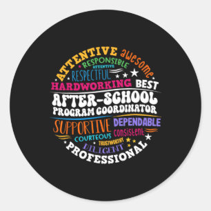 Sticker Rond Coordonnateur de programme après l'école, semaine