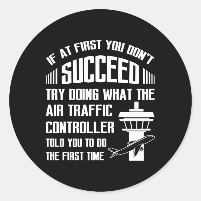 Sticker Rond Coordonnateur des vols Contrôleur de la circulatio (Devant)