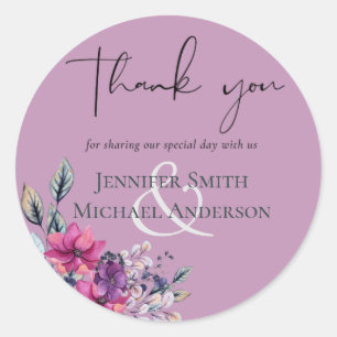 Sticker Rond Coordonnées de Fuchsia Dreams : Vert sauge et rose