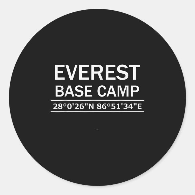 Sticker Rond Coordonnées du camp de base de l'Everest (Devant)