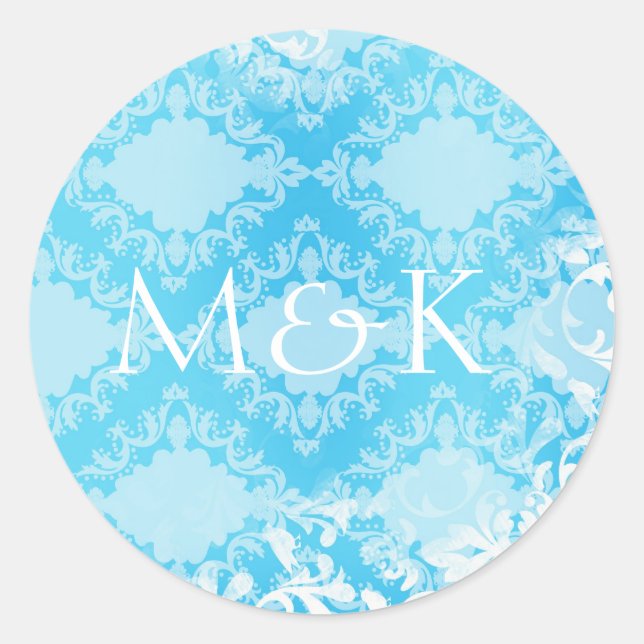 Sticker Rond Coordonner les joints d'enveloppe (Turquoise) (Devant)