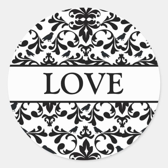 Sticker Rond Coordonner les joints d'enveloppes de lovebirds (Devant)