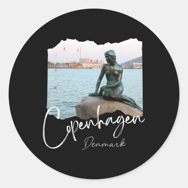 Sticker Rond Copenhague Danemark (Devant)