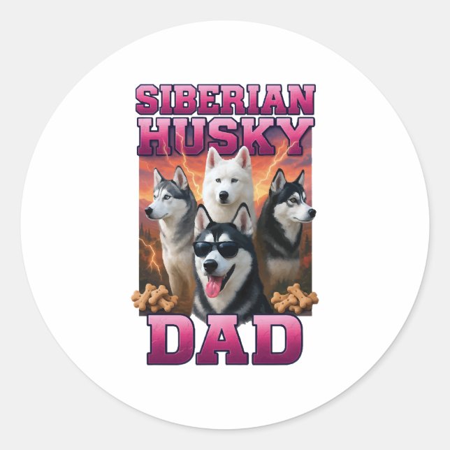 Sticker Rond Copie Copie Copie de Husky Sibérien (Devant)