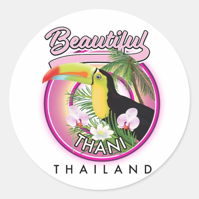 Sticker Rond Copie de Beautiful Thani Thaïlande (Devant)