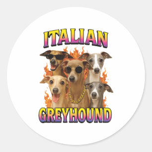 Sticker Rond Copie de Lévrier Italien