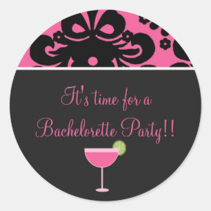 Sticker Rond copie de pinkblack, margarita, il est temps pour