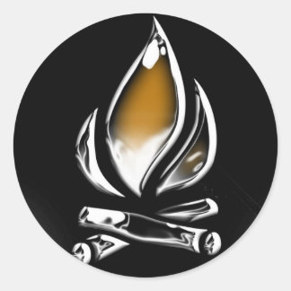 Sticker Rond copie du feu et des journaux