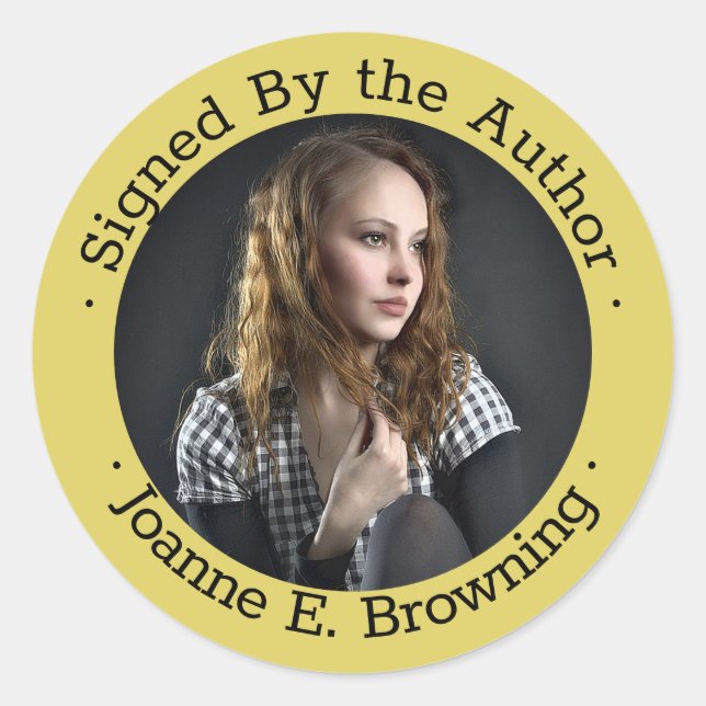 Sticker Rond Copie signée Auteur Livre Signature Écrivain Photo (Devant)