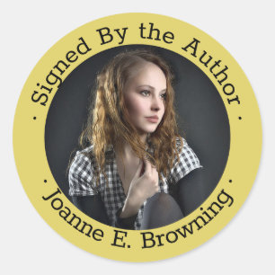 Sticker Rond Copie signée Auteur Livre Signature Écrivain Photo