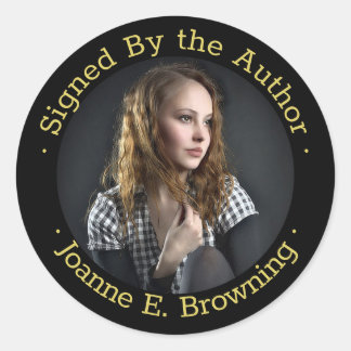 Sticker Rond Copie signée Auteur Livre Signer Écrivain Photo No